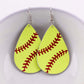 Baseball Ball Pendant PU Leather Lady Cute Drop Earrings for Women Jewelry Girls