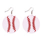 Baseball Ball Pendant PU Leather Lady Cute Drop Earrings for Women Jewelry Girls