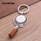9 Color Tassels Key Rings Chain Filligree Fit Round 25mm Logo Pendant Diy
