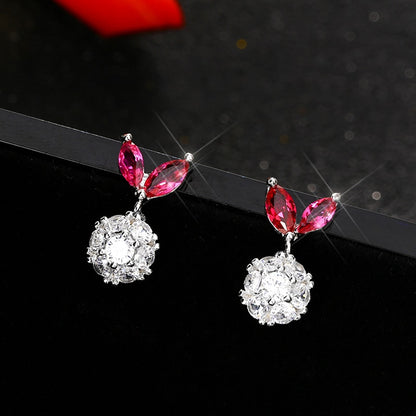 Pink Fish Tail Design Jewelry Stud Earrings Ear Studs Cute Patry Bridal Wedding