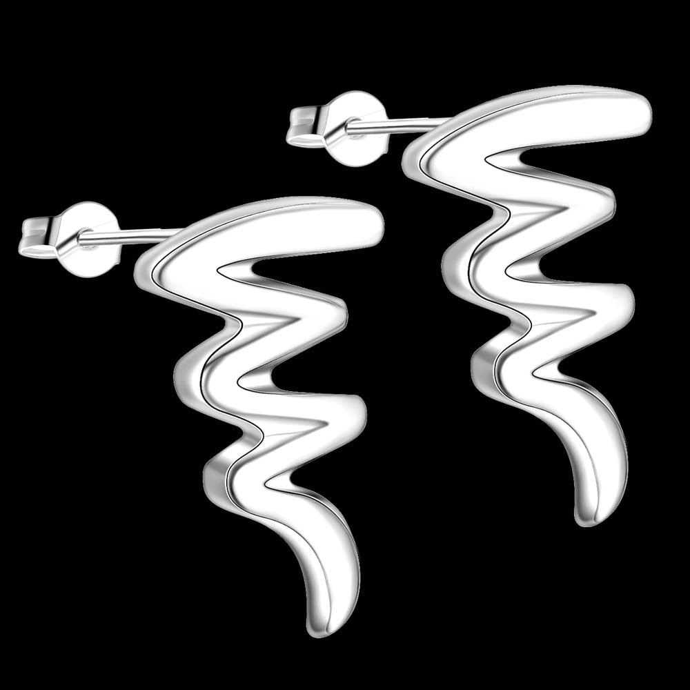 Curving W Shape Stud Earrings Ear Studs Women fashion jewelry earrings