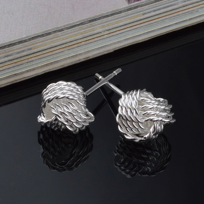 Knot Woman Girl Party Gift Twisted Stud Earrings Female Fashion Jewelry Gift for