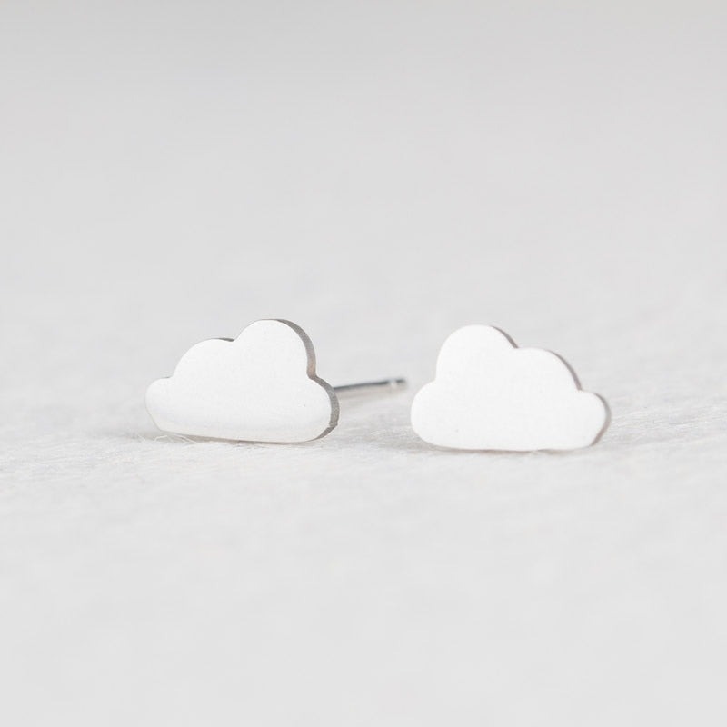 Creative Cute Cloud Mini Stud Earrings For Woman and Girls Female Stainless