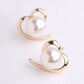 Classic Exquisite Cute Love Heart Simulated Pearl Stud Earrings For Women