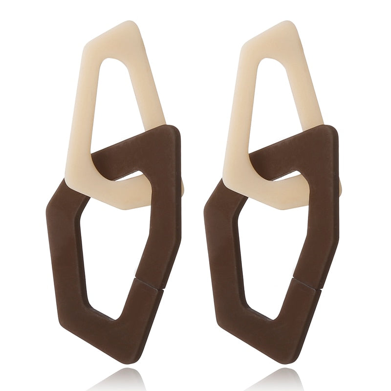 Irregular Geometric Links Drop Earrings Women Girl Party Gift Fashion Ear