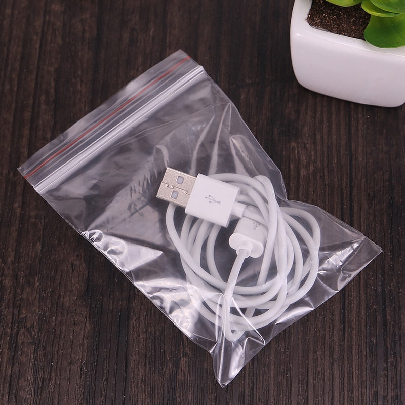 100pcs High Clear Small Plastic Gifts Jewelry Zip-lock Bag Hardware Bracelets