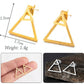 Two Triangle Shape Small Stud Earrings Women Girl Party Stainless Steel Jewelry