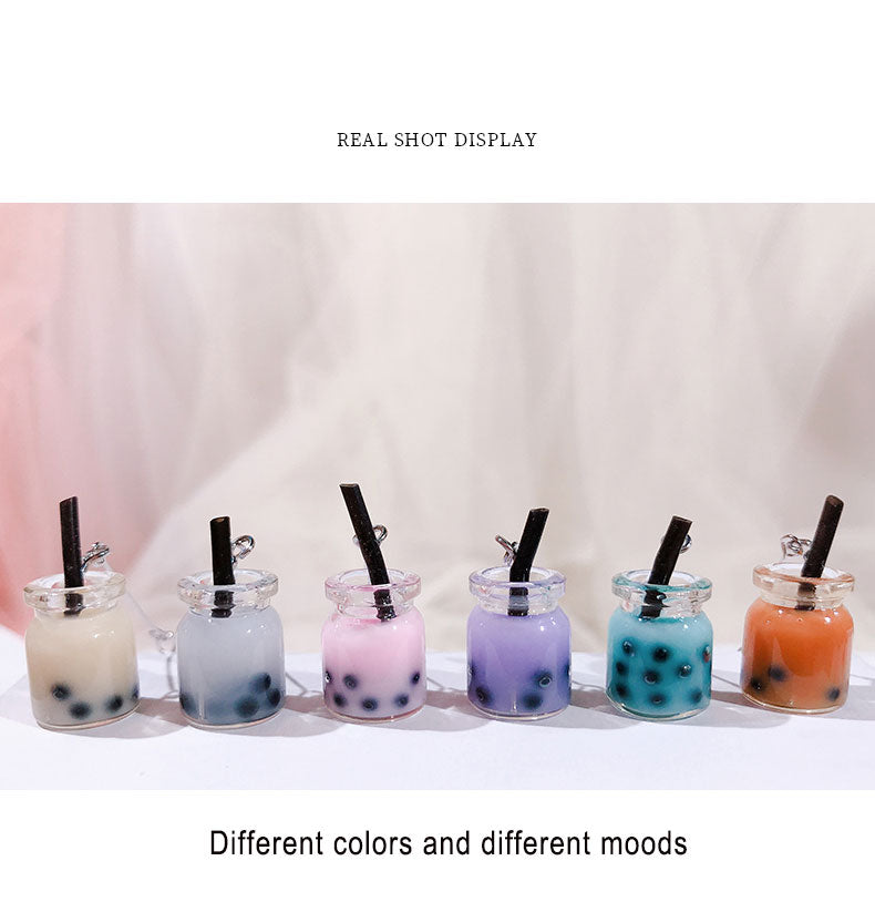 12 Styles Colorful Acrylic Milk Tea Dangle Earrings for Girls Women Birthday