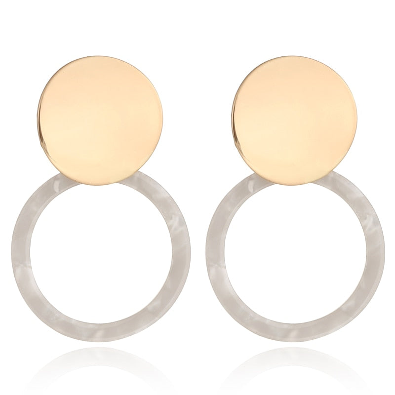 Ivory Ring Design Dangle Earrings Women Girl Fashion Trendy Jewelry Accessories