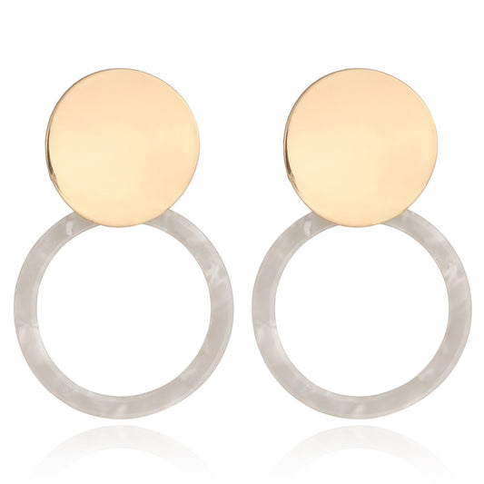 Ivory Ring Design Dangle Earrings Women Girl Fashion Trendy Jewelry Accessories