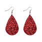 Red Sparkly Glitter Drop Shape Dangle Earrings for Fashion Stylish Jewelry Drop