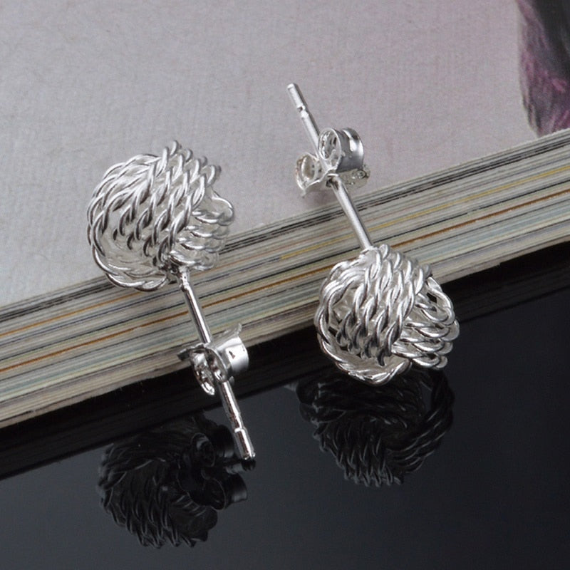 Knot Woman Girl Party Gift Twisted Stud Earrings Female Fashion Jewelry Gift for