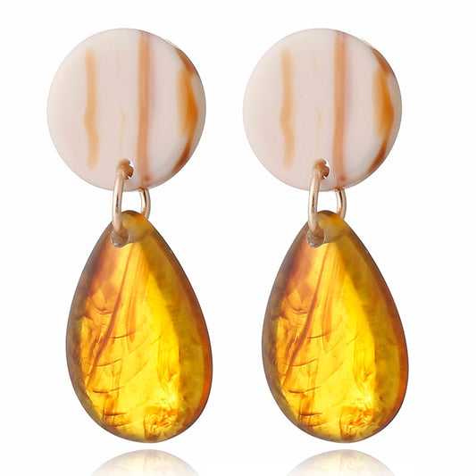 Resin Tortoiseshell Acrylic Water Drop Earrings Women Girl Party Gift Fashion