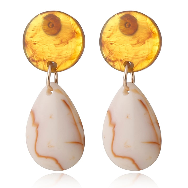 Amber Design Drop Earrings Women Girl Party Gift Fashion Ear Jewelry Accessories