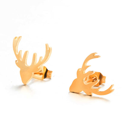 Antlers Mini Studs Earring Cute Female Ear Ornament Charm Jewelry Accessory