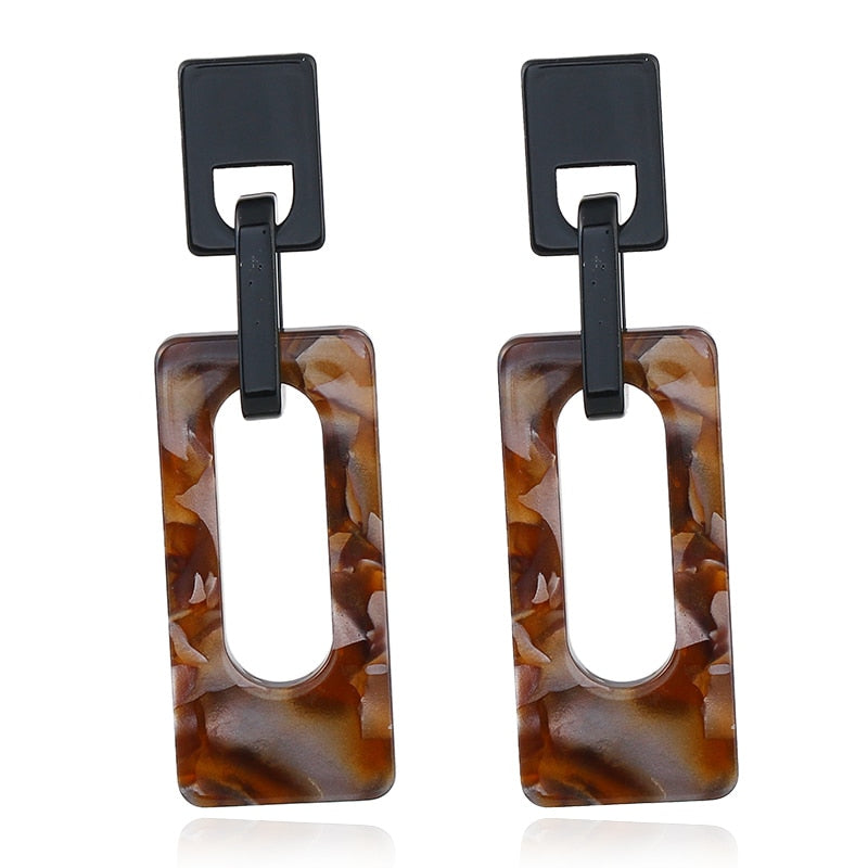 Acrylic Rectangular Drop Earrings Women Girl Party Gift Fashion Ear Jewelry