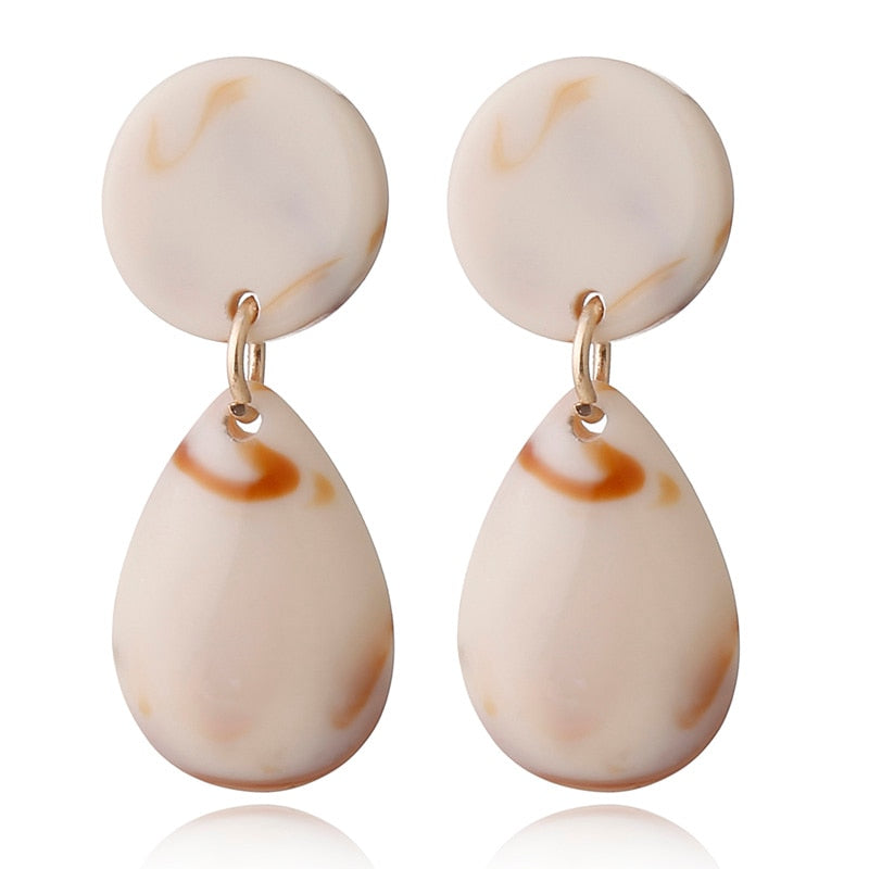 Resin Tortoiseshell Acrylic Water Drop Earrings Women Girl Party Gift Fashion