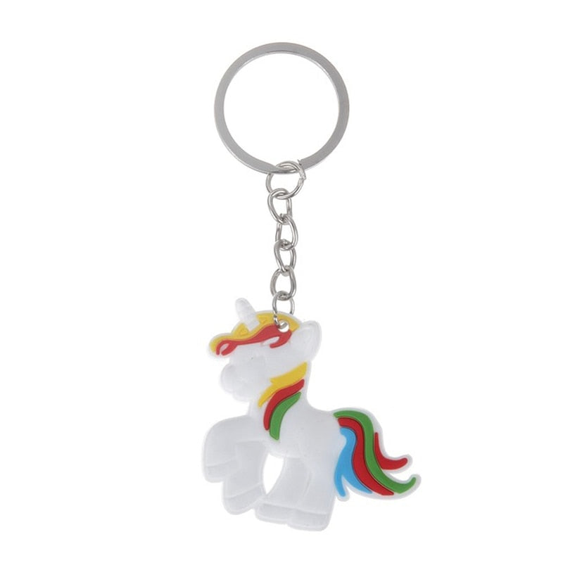 10 Styles Diy Cute Fairytale PVC Unicorn Keychain Multi-style Horse Key Rings