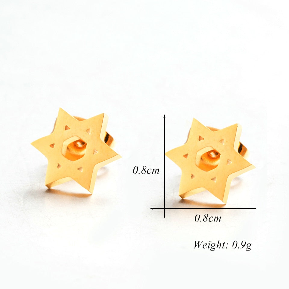 Mini Star of David Stud Earring Wedding Party Birthday Gift Jewelry Cute