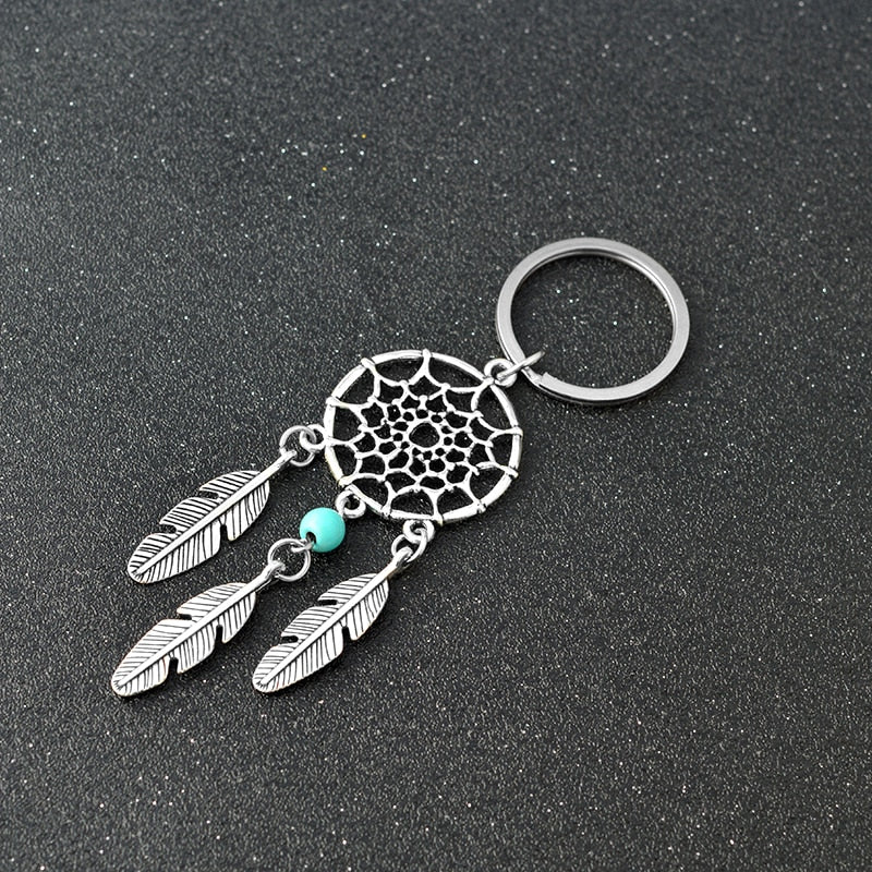 2 Styles Beads Dreamcatcher Feather Wind Dream Catcher Key Chain Women Vintage