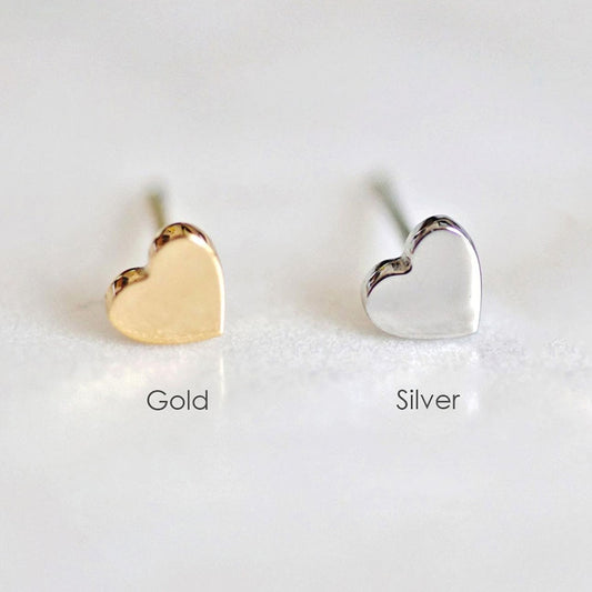 Mini Small Heart Stainless Steel Earrings Women Stud Earrings Tiny Jewelry