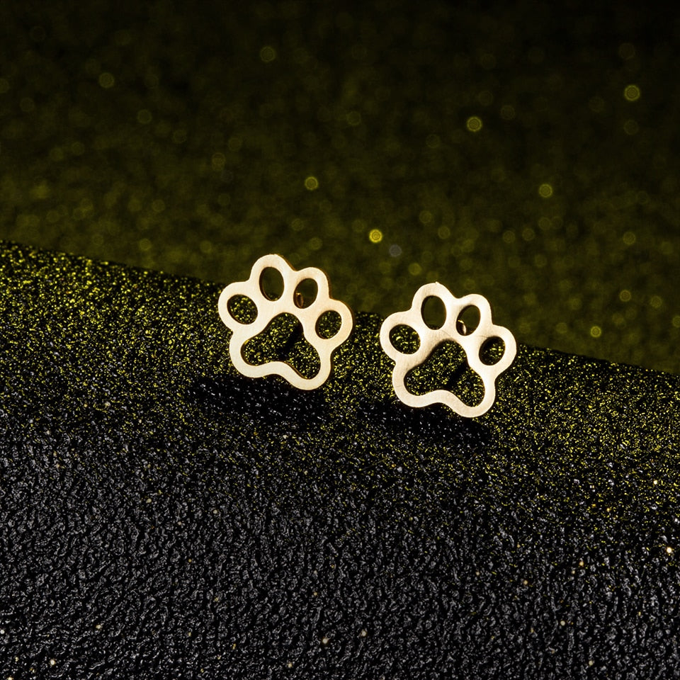 Cute pet paw print stud earring ear stud women girls Fashion jewelry Accessories