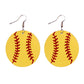 Baseball Ball Pendant PU Leather Lady Cute Drop Earrings for Women Jewelry Girls