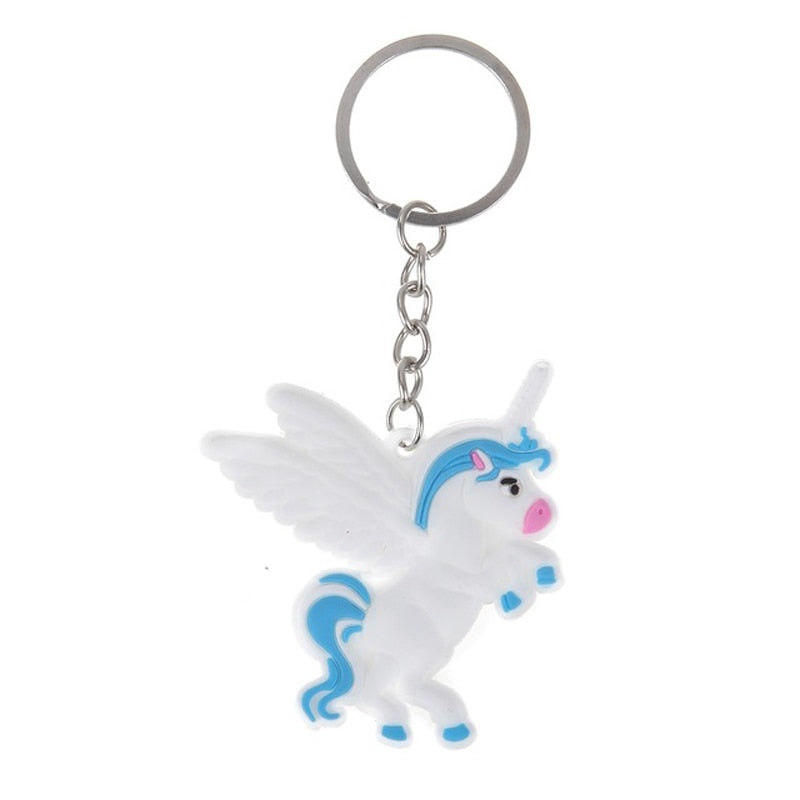 10 Styles Diy Cute Fairytale PVC Unicorn Keychain Multi-style Horse Key Rings