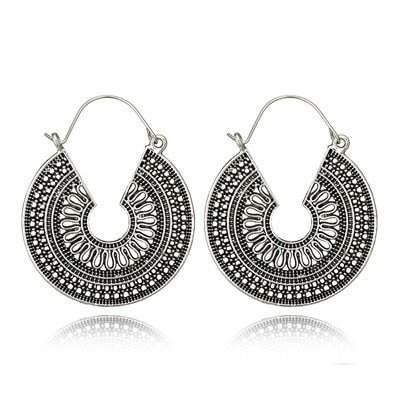 Vintage Ethnic Earring Geometric Antique Hoop Dangle Earrings Trendy Women