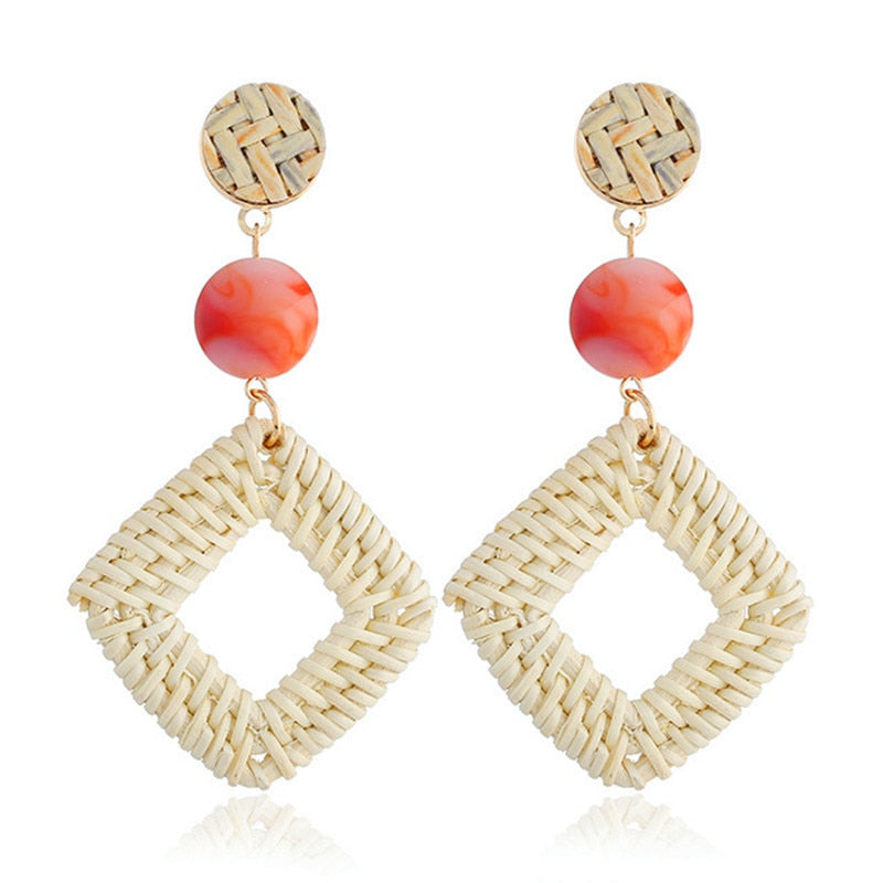 29 Styles Handmade Bamboo Braid Drop Earrings Modern Women Stylish Gift Jewelry