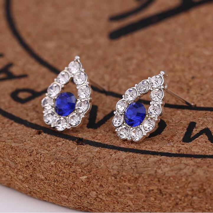 Blue Drop Stud Earrings Women Art Fashion Cartoon Earrings Creative Jewelry