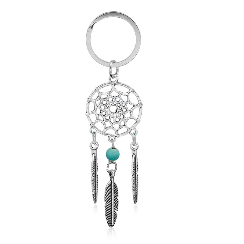 2 Styles Beads Dreamcatcher Feather Wind Dream Catcher Key Chain Women Vintage