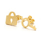 Lock Key Mini Studs Earring Cute Female Ear Ornament Charm Jewelry Accessory