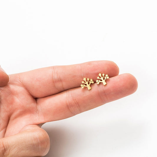 Mini Small Tree Stud Earring Wedding Party Birthday Gift Jewelry Cute Earrings