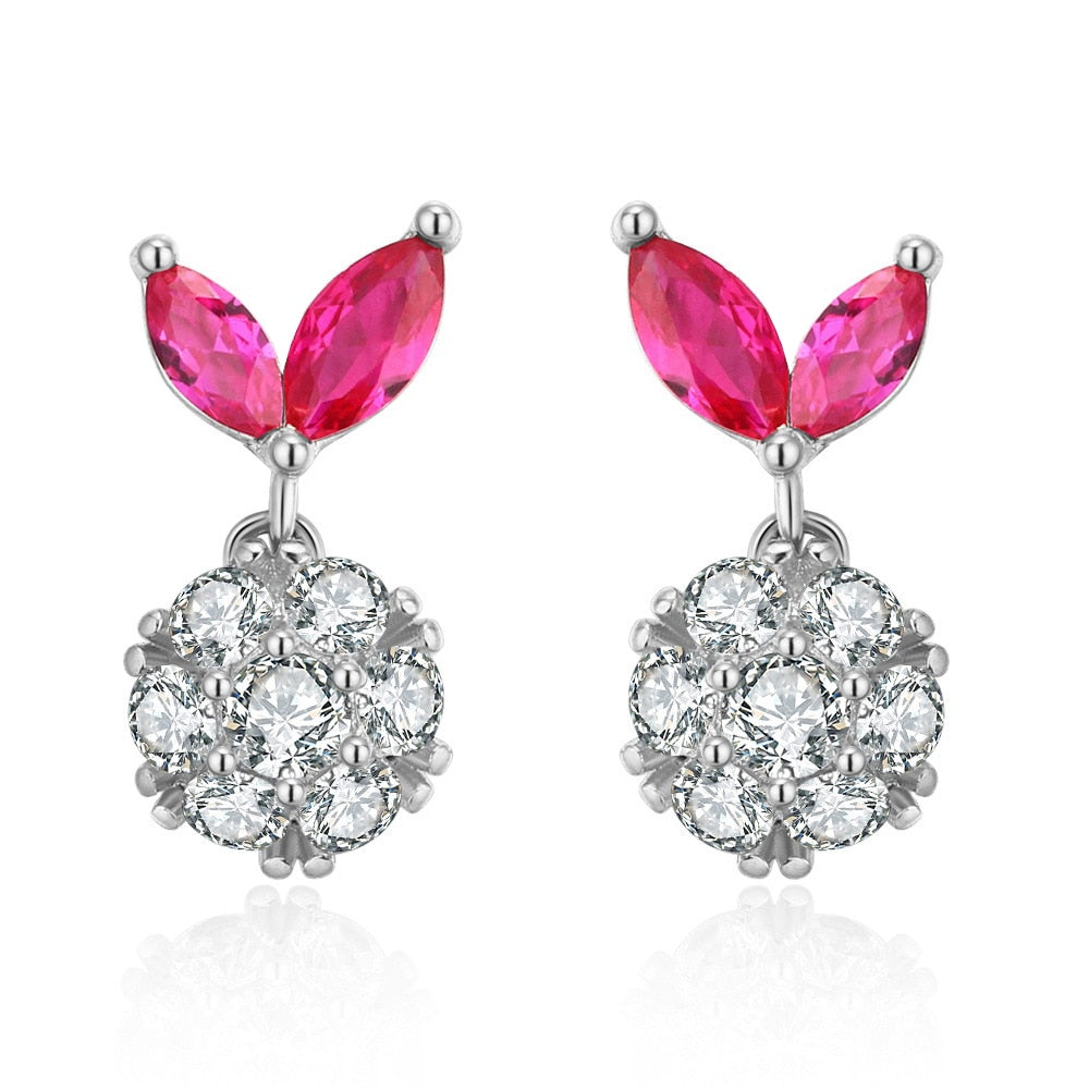 Pink Fish Tail Design Jewelry Stud Earrings Ear Studs Cute Patry Bridal Wedding