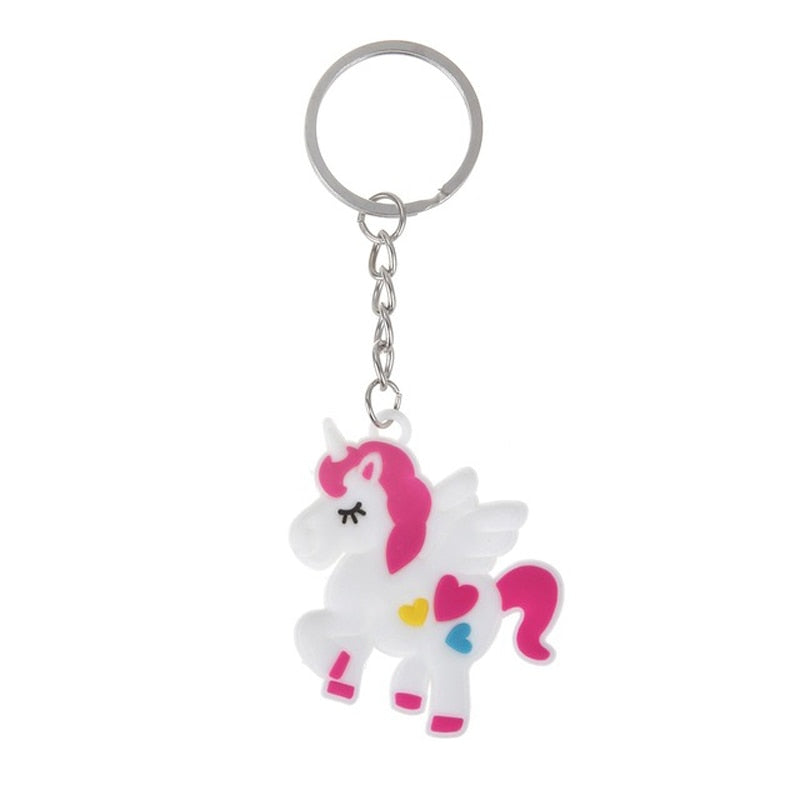 10 Styles Diy Cute Fairytale PVC Unicorn Keychain Multi-style Horse Key Rings