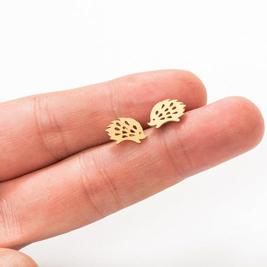 Hedgehog Animal Mini Studs Earring Cute Female Ear Ornament Charm Jewelry