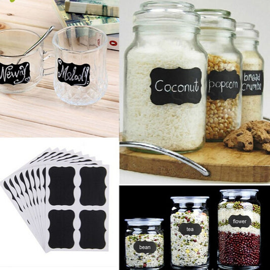 40pcs/set Chalkboard Labels Signs Wall Sticker Kitchen Glass Cup Cupboard Fridge