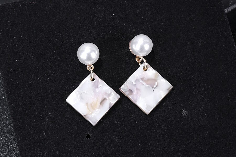 Simple Square Acrylic Pendant Drop Earrings Women Girl Party Gift Fashion Ear