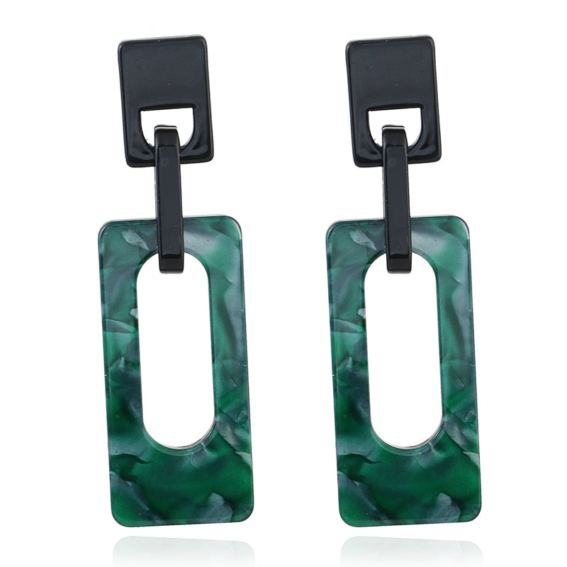 Rectangular Acrylic Drop Earrings Women Girl Party Gift Fashion Ear Jewelry