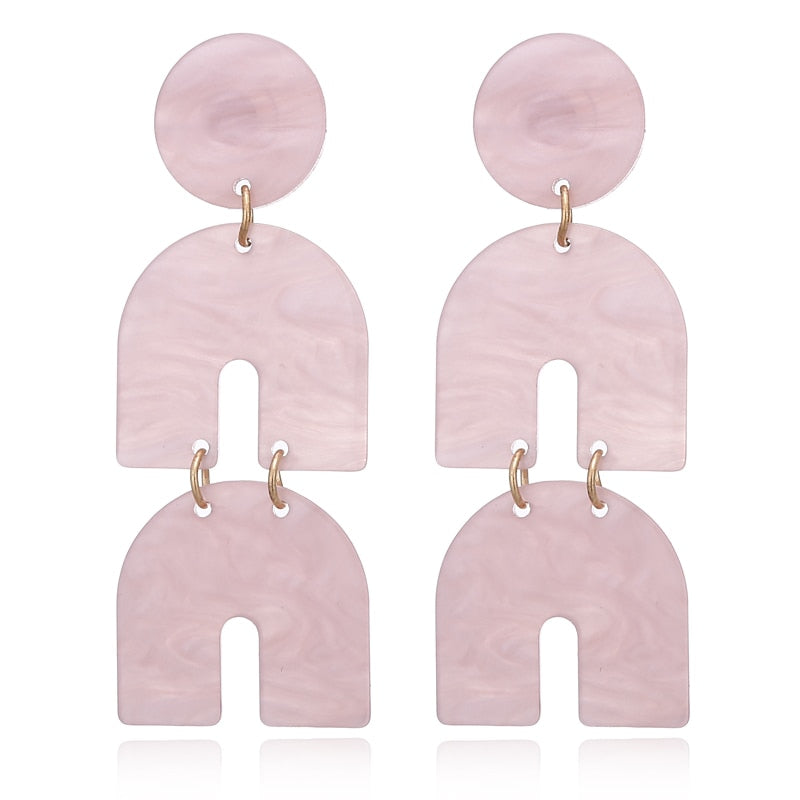 Acrylic Arch Drop Earrings Women Girl Party Gift Fashion Ear Jewelry Accessories