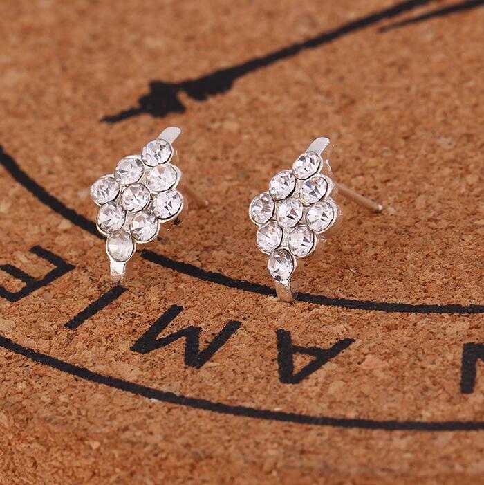 Rhinestone Rhombus Drop Earrings Women Art Fashion Cartoon Earrings Creative