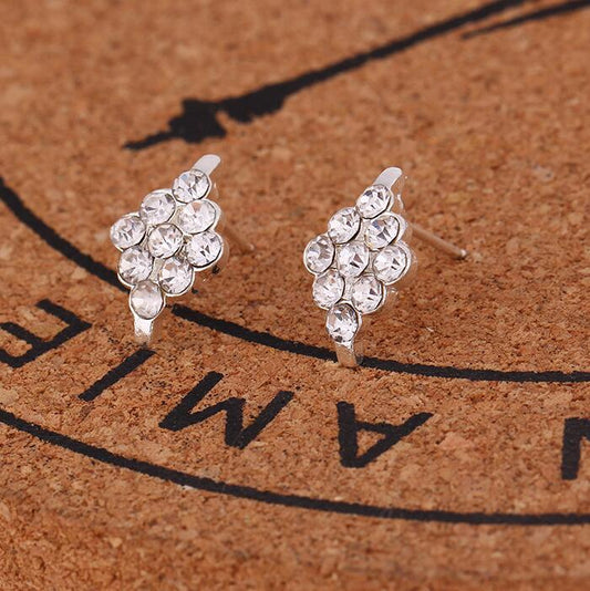 Rhinestone Rhombus Drop Earrings Women Art Fashion Cartoon Earrings Creative