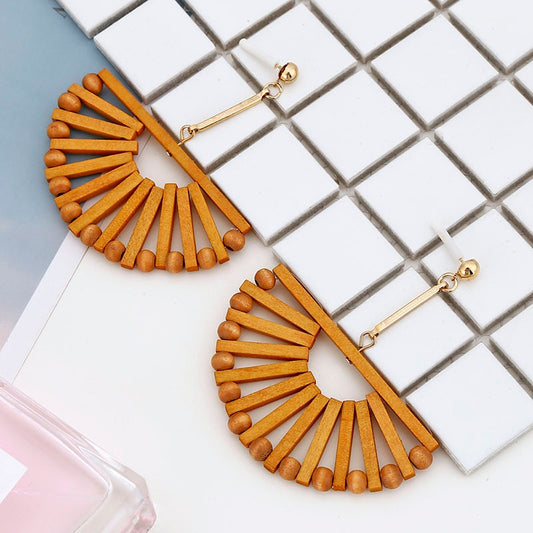 14 Styles Geometric Bamboo Round Party Statement Drop Earrings Modern Women