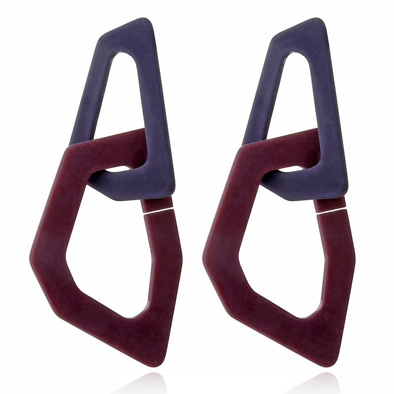 Irregular Geometric Links Drop Earrings Women Girl Party Gift Fashion Ear