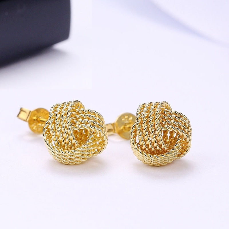 Knot Woman Girl Party Gift Twisted Stud Earrings Female Fashion Jewelry Gift for