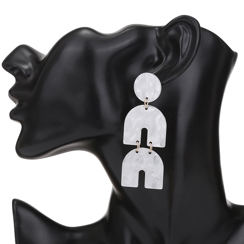 Acrylic Arch Drop Earrings Women Girl Party Gift Fashion Ear Jewelry Accessories