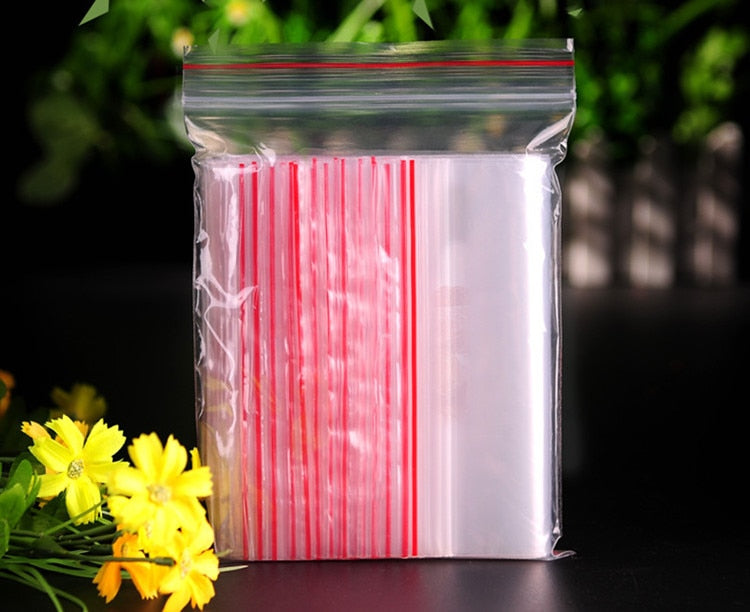 100pcs High Clear Small Plastic Gifts Jewelry Zip-lock Bag Hardware Bracelets