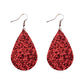 Red Sparkly Glitter Drop Shape Dangle Earrings for Fashion Stylish Jewelry Drop
