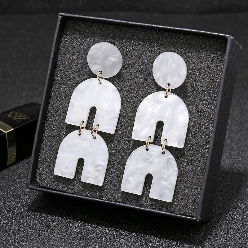 Acrylic Arch Drop Earrings Women Girl Party Gift Fashion Ear Jewelry Accessories